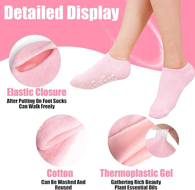 Moisturizing Socks - Silicone Socks for Dry Cracked Feet Women