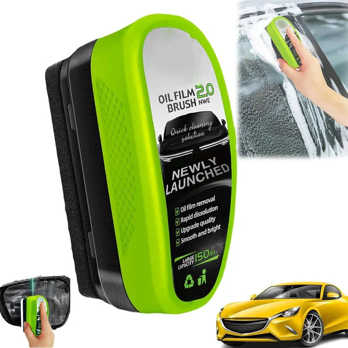 Green Oil Film Remover 2.0 – 150ml Windshield Cleaning Brush for Automotive Oil Film Removal