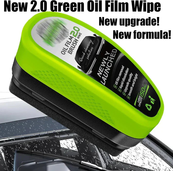 Green Oil Film Remover 2.0 – 150ml Windshield Cleaning Brush for Automotive Oil Film Removal